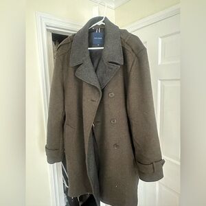 Cole Haan Men's Brown Wool Pea Coat